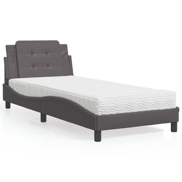 vidaXL Cadre de lit sans matelas Zadar gris 100x200 cm similicuir