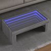 vidaXL Table basse avec LED infini sonoma gris 90x50x30 cm