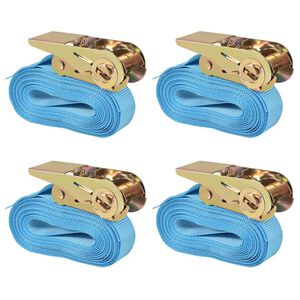 vidaXL Sangle d&rsquo;arrimage 4 pcs 0,8 tonne 6 m x 25 mm Bleu