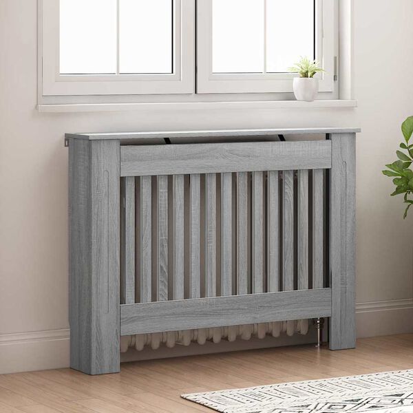 vidaXL Cache-Radiateur Gris Sonoma 112 x 19 x 81,5 cm