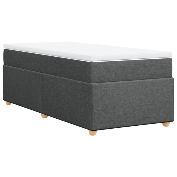 vidaXL Sommier à lattes de lit et matelas Gris foncé 90x190 cm Tissu
