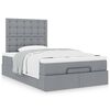 vidaXL Cadre de lit ottoman avec matelas gris clair 120x190 cm tissu
