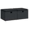 vidaXL Salon de jardin avec coussins 2 pcs noir r&eacute;sine tress&eacute;e acacia