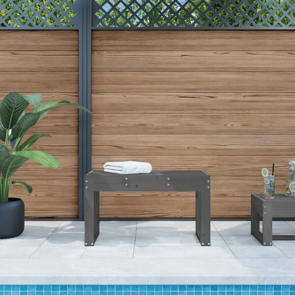 vidaXL Banc de jardin gris 80x38x45 cm bois massif de pin