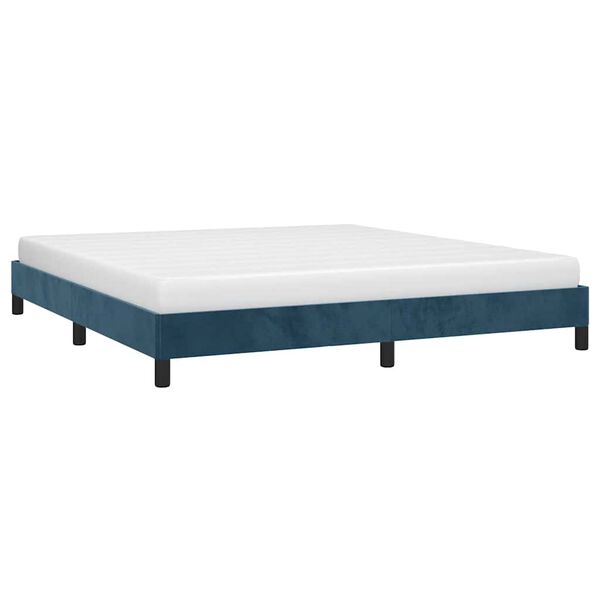 vidaXL Cadre de lit sans matelas bleu fonc&eacute; 160x200 cm velours