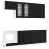vidaXL Unit&eacute; de cuisine KALMAR 8 pcs Noir Bois d'ing&eacute;nierie