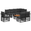 vidaXL Ensemble de canap&eacute;s d'ext&eacute;rieur 9 pcs Noir et Gris fonc&eacute;