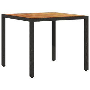 vidaXL Table de jardin et dessus en bois d'acacia noir r&eacute;sine tress&eacute;e