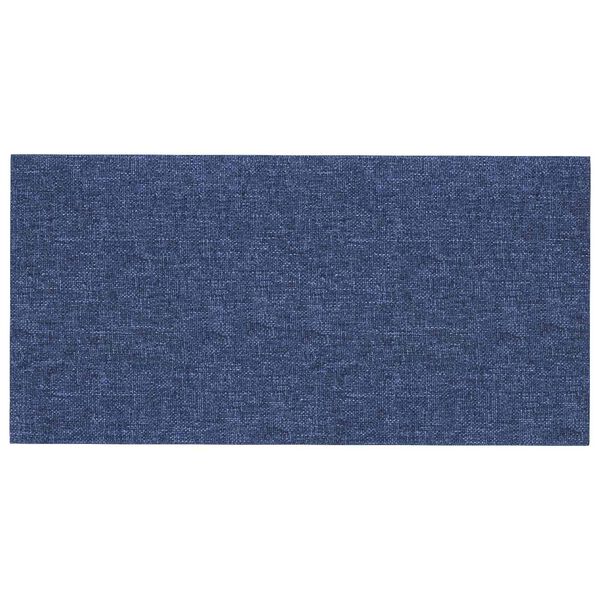 vidaXL T&ecirc;te de lit murale 12 pcs Bleu 30 x 15 cm tissu