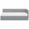 vidaXL Cadre de lit d'angle avec matelas 2 pcs Gris clair Velours
