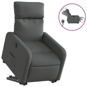vidaXL Fauteuil inclinable &eacute;lectrique gris fonc&eacute; tissu