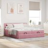 vidaXL Cadre de lit ottoman avec matelas rose 200x200 cm velours