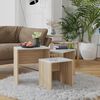 vidaXL Tables basses gigognes 3 pcs blanc ch&ecirc;ne sonoma bois ing&eacute;nierie