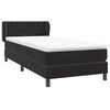 vidaXL Sommier &agrave; lattes de lit avec matelas noir 80x210 cm velours