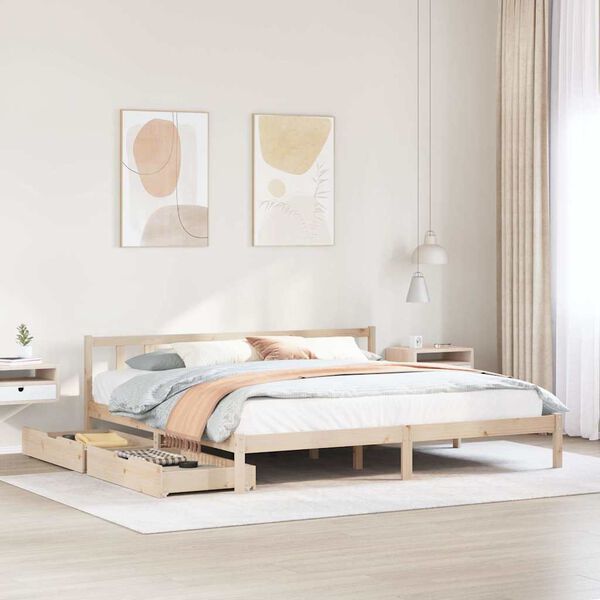 vidaXL Cadre de lit sans matelas 180x200 cm bois massif de pin