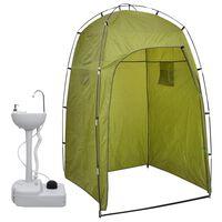 vidaXL Support de lavage des mains de camping portable avec tente 20 L