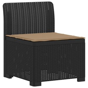 vidaXL Canap&eacute; de jardin 1 place avec coussin look rotin PP Anthracite