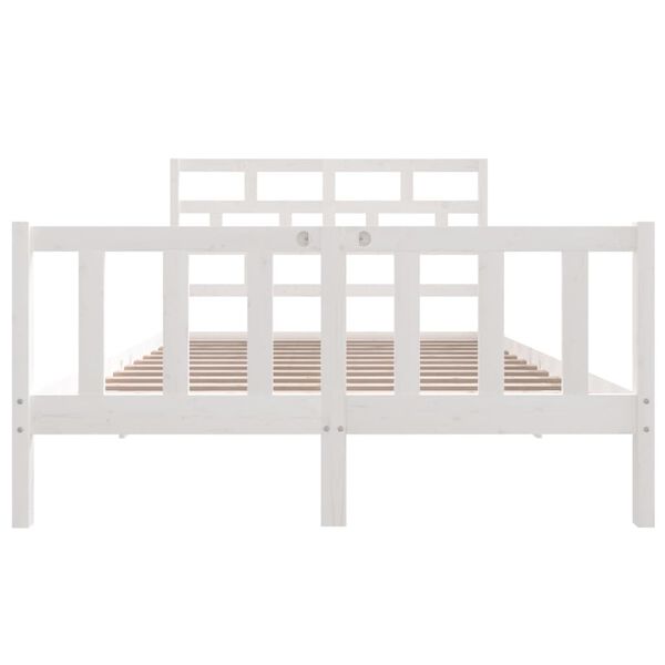 vidaXL Cadre de lit sans matelas blanc bois massif 140x200 cm