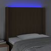 vidaXL T&ecirc;te de lit &agrave; LED Marron fonc&eacute; 93x16x118/128 cm Tissu