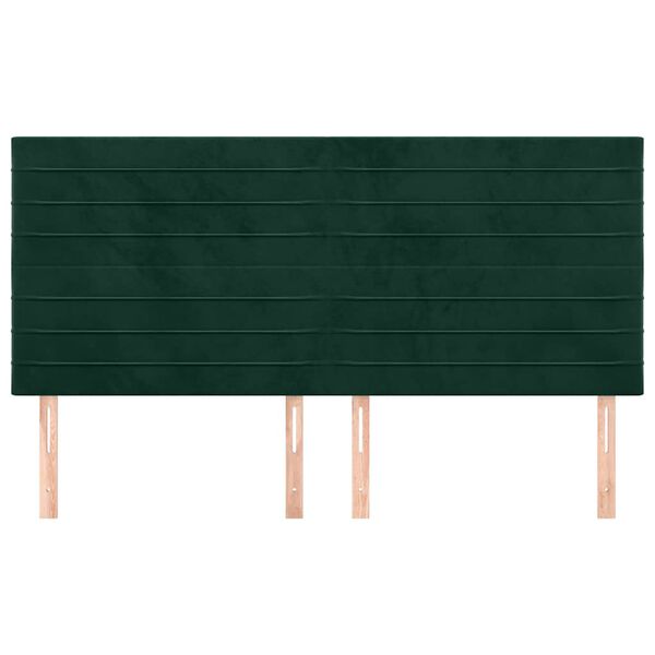 vidaXL T&ecirc;te de lit Vert fonc&eacute; 180x5x118/128 cm Velours