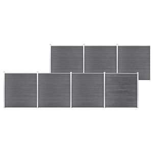 vidaXL Cl&ocirc;ture de jardin WPC 1218x186 cm Gris
