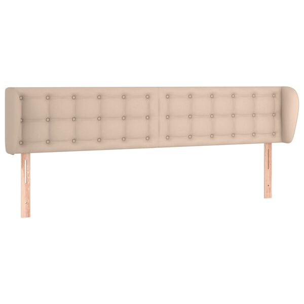 vidaXL T&ecirc;te de lit avec oreilles Cappuccino 163x23x78/88 cm Similicuir