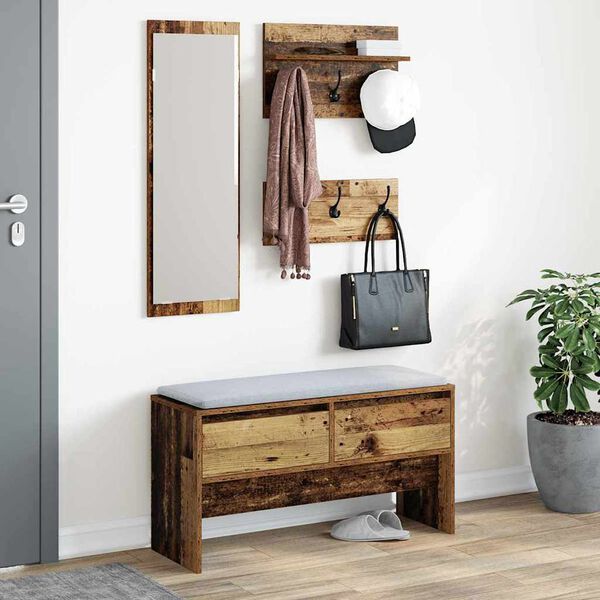 vidaXL Ensemble de meubles d'entr&eacute;e avec tiroir 4 pcs Bois ancien