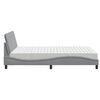 vidaXL Lit avec matelas Hanko gris clair 120x200 cm tissu