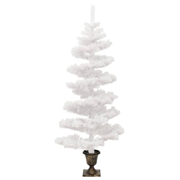 vidaXL Arbre de Noël hélicoïdal pré-éclairé avec pot blanc 120 cm PVC