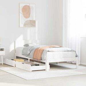 vidaXL Cadre de lit avec tiroirs sans matelas blanc 75x190 cm
