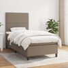 vidaXL Sommier &agrave; lattes de lit avec matelas Taupe 90x200 cm Tissu
