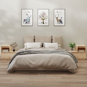 vidaXL Tables de chevet 2 pcs Gris 60x34x51 cm Bois de pin solide