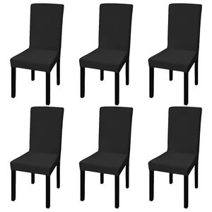 vidaXL Housses extensibles de chaise 6 pcs Noir