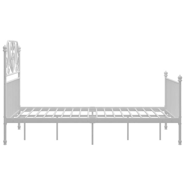 vidaXL Cadre de lit sans matelas blanc m&eacute;tal 120x200 cm