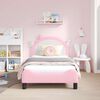 vidaXL Cadre de lit pour enfants avec tête de lit Rose 80 x 160 cm PU