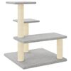 vidaXL Arbre &agrave; chat avec griffoirs en sisal gris clair 61 cm