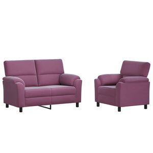 vidaXL Ensemble de Canap&eacute;s 2 pcs Pourpre Velours