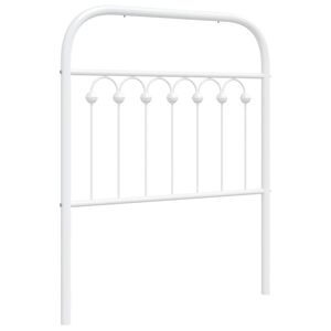 vidaXL T&ecirc;te de lit de remplacement m&eacute;tal blanc 75 cm