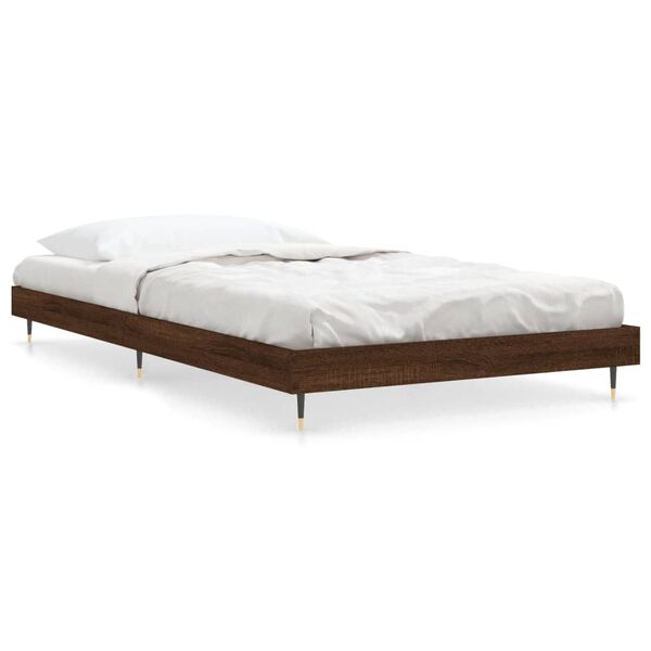 vidaXL Cadre de lit sans matelas ch&ecirc;ne marron 90x200cm bois ing&eacute;nierie
