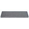 vidaXL Tapis d'escalier 15 pi&egrave;ces 65 x 21 x 4 cm Gris clair et bleu Bord rectangulaire