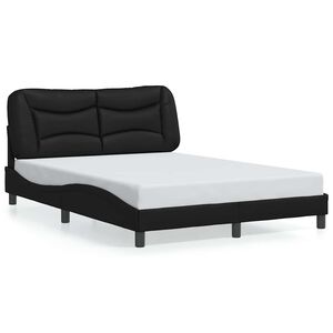 vidaXL Cadre de lit sans matelas Hvar noir 140x190 cm similicuir