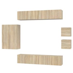 vidaXL Ensemble de meubles TV 8 pcs Ch&ecirc;ne sonoma Bois d'ing&eacute;nierie
