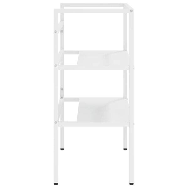 vidaXL Cadre de lavabo de salle de bain Blanc 59x38x83 cm Fer