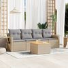 vidaXL Salon de jardin avec coussins 5 pcs beige r&eacute;sine tress&eacute;e