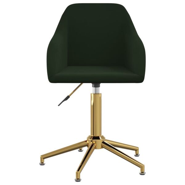 vidaXL Chaise pivotante de salle &agrave; manger Vert fonc&eacute; Velours