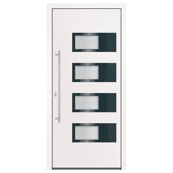 vidaXL Porte d'entr&eacute;e Blanc 100x210 cm Aluminium et PVC