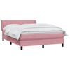 vidaXL Sommier &agrave; lattes de lit avec matelas rose 140x210 cm velours