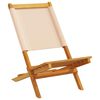 vidaXL Chaises de jardin pliantes lot de 4 beige tissu et bois massif