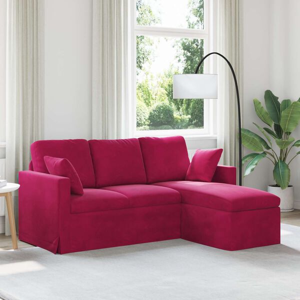 vidaXL Canap&eacute; Bordeaux 198 x 134 x 80 cm Velours