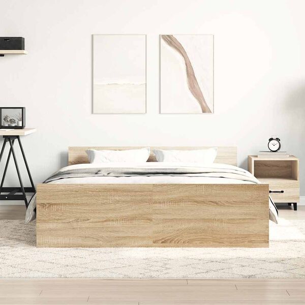 vidaXL Cadre de lit sans matelas ch&ecirc;ne sonoma 140x200 cm